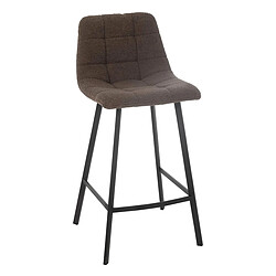 Paris Prix Chaise de Bar Matelassée Bouclette Kent 95cm Marron