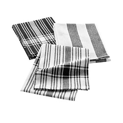 Paris Prix Lot de 3 Torchons Bayado 50x70cm Noir