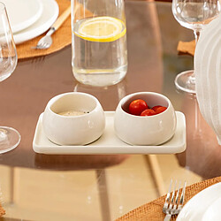 Acheter Secret De Gourmet Service Apéritif 3 Pièces Nora 20cm Blanc