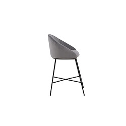 Paris Prix Chaise de Bar en Velours Alton 97cm Gris Foncé