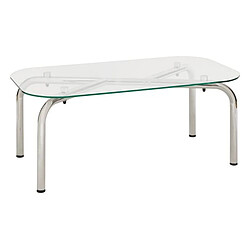 Atmosphera Table basse en verre et métal chromé HECATE