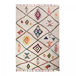 UnAmourDeTapis Tapis berbère 200x290 tissé motifs tribaux LYN5 OURIKA C beige et rouge