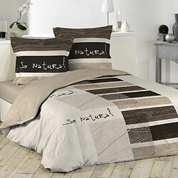 Paris Prix Parure de Lit 3 Pièces So Natural 260x240cm Marron