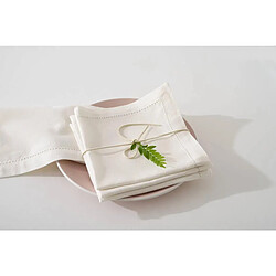 Avis Atmosphera Lot de 4 Serviettes de Table Chambray 40x40cm Ecru