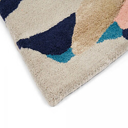 Avis UnAmourDeTapis tapis entrée 140x200 tissé en laine vert et jaune rectangle motif floral