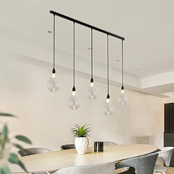 Home Deluxe Lampe à suspendre en verre CELIA Transparent - 5-flamme