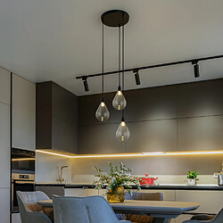 Home Deluxe Lampe à suspendre en verre CELIA Transparent - 3-flamme