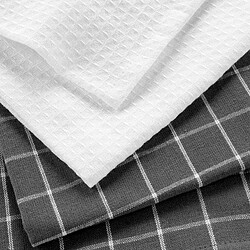 Paris Prix Lot de 2 Torchons de Cuisine Grand Chef 50x70cm Blanc & Gris