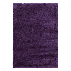 UnAmourDeTapis Tapis longs poils shaggy 80x150 rectangle tissé violet motif uni UNI B