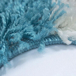 UnAmourDeTapis Un amour de tapis Shaggy - 80x150 cm - Bleu pas cher