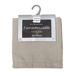 Avis Paris Prix Lot de 3 Serviettes de Table Charline 40x40cm Lin