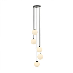 Home Deluxe Suspension en verre SUNA blanc - 5 flammes