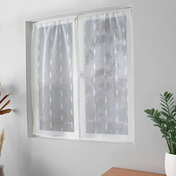 Paris Prix Paire de Voilage à Motif Copper 60x90cm Blanc