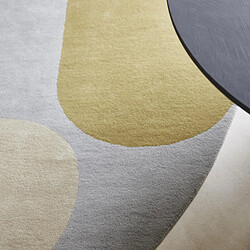 Avis UnAmourDeTapis tapis chambre 160x230 fait à la main en laine gris et vert ovale motif abstrait