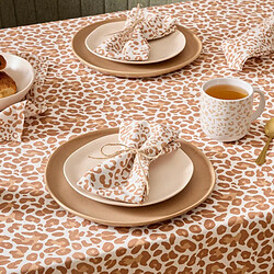 Acheter Atmosphera Lot de 4 Serviettes de Table Leopardi 40x40cm Beige