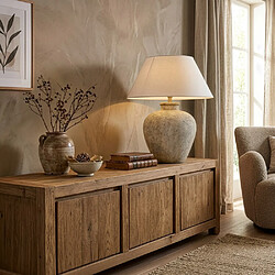 Home Deluxe Grande lampe de table aspect pierre LENE - Blanc