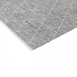 Avis UnAmourDeTapis tapis salon 140x200 tissé en coton gris rectangle motif scandinave COTONA