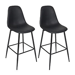 Paris Prix Lot de 2 Chaises de Bar Amber 106cm Noir