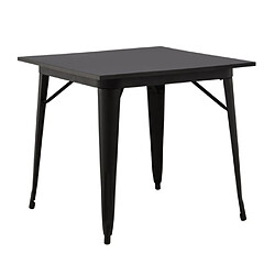 Paris Prix Table à Manger Carrée Tempe 80cm Noir