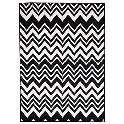 un amour de tapis tapis salon 160x225 tissé noir rectangle motif géométrique LYN1 VAGUES