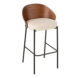 Paris Prix Chaise de Bar Design Lone 97cm Marron & Beige