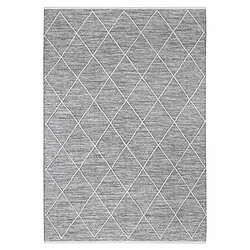 UnAmourDeTapis tapis salon 140x200 tissé en coton gris rectangle motif scandinave COTONA 