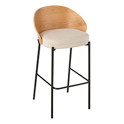 Paris Prix Chaise de Bar Design Lone 97cm Naturel & Beige