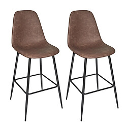 Paris Prix Lot de 2 Chaises de Bar Amber 106cm Marron