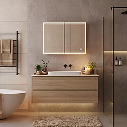 Home Deluxe Armoire de toilette LED EVE noir 80 x 60 cm