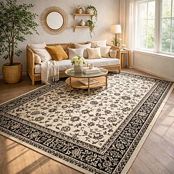 UnAmourDeTapis Tapis oriental 120x170 rectangle ivoire tissé motif ancestral LYN1 NOMED