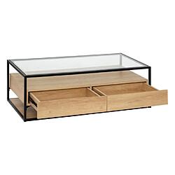 Atmosphera Table Basse 2 Tiroirs Aldéa 120cm Naturel