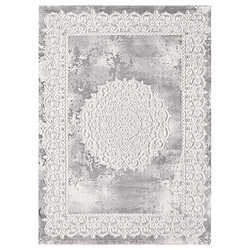 UnAmourDeTapis Tapis oriental 200x280 rectangle gris clair tissé motif ancestral LYN7 BALROD