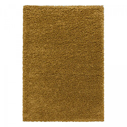 un amour de tapis Tapis poils longs shaggy 100x200 rectangle tissé or motif uni UNI I