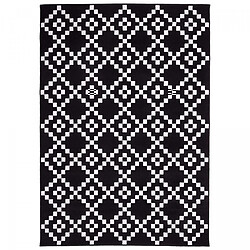 UnAmourDeTapis tapis chambre 60x110 tissé noir rectangle motif géométrique LYN1 LERUM