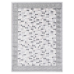 UnAmourDeTapis tapis salon 120x160 tissé gris clair rectangle motif géométrique LYN7 BERIM