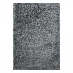 UnAmourDeTapis Tapis longs poils shaggy 80x150 rectangle tissé gris motif uni UNI B