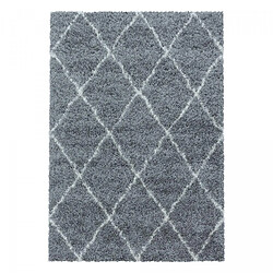 UnAmourDeTapis Tapis berbère 280x370 tissé motif losange SHAGGY A gris