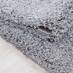Avis UnAmourDeTapis Tapis rond poils longs shaggy Ø200cm tissé gris motif uni UNI L