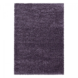 un amour de tapis Tapis poils longs shaggy 100x200 rectangle tissé violet motif uni UNI I