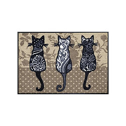 UnAmourDeTapis Paillasson 50x75 tissé motif animaux KATBANDE marron