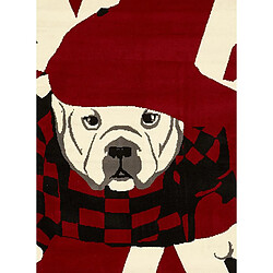 Acheter UnAmourDeTapis Tapis enfant 60x110 rectangle tissé rouge motif animaux LYN49 LONDDOG