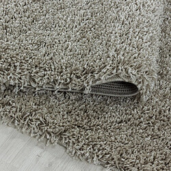 Acheter UnAmourDeTapis Tapis poils longs shaggy 100x200 rectangle tissé beige motif uni UNI I
