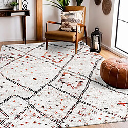UnAmourDeTapis Tapis berbère 200x290 tissé motifs tribaux LYN8 MORA crème