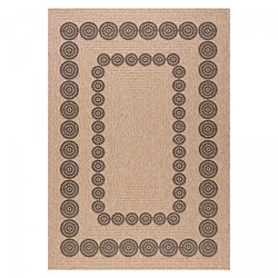 un amour de tapis Tapis extérieur Ø160cm rond tissé kilim beige et noir JUTE ART 8