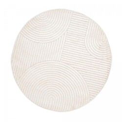 UnAmourDeTapis tapis salon 120cm tissé tissé rond motif simple LYN9 CERNAN