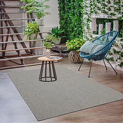 UnAmourDeTapis Tapis extérieur 200x280 tissé kilim gris GEGIA