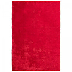UnAmourDeTapis Tapis salle de bain 60x110 LYN10 LAVABLE Rouge uni, tapis shaggy à longs poils