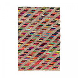 UnAmourDeTapis Tapis en jute 200x290 fait à la main multicolore RAINBOWA
