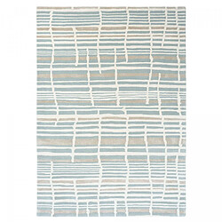 UnAmourDeTapis tapis chambre 170x240 fait à la main en laine bleu et gris motif abstrait