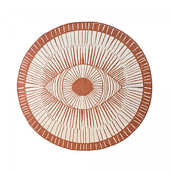 un amour de tapis Tapis rond d'extérieur, kilim reversible Ø240cm LYN2 B ROND REVERSIBLE orange et crème